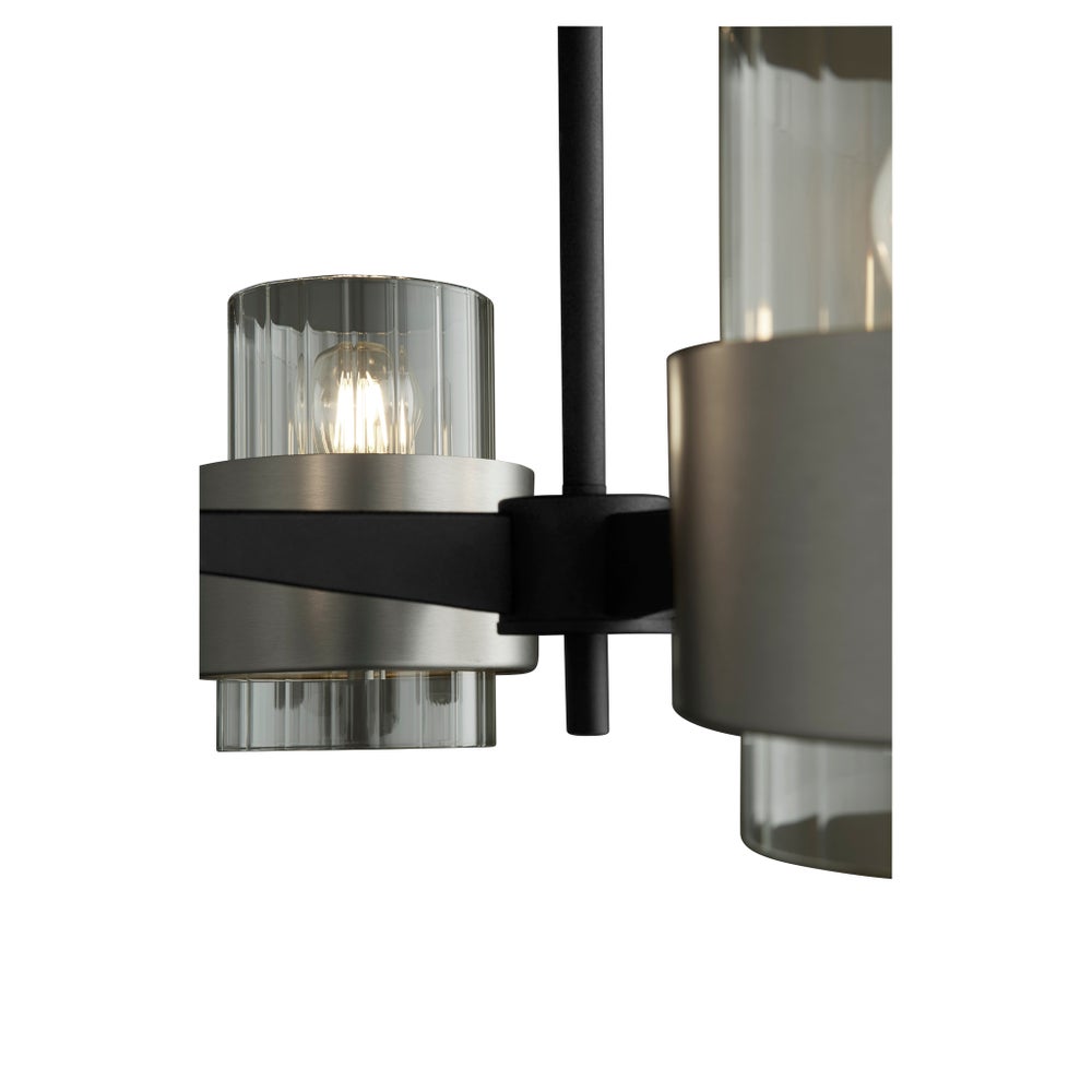 EPSILON 4 Light Chandelier - Black/Satin Nickel