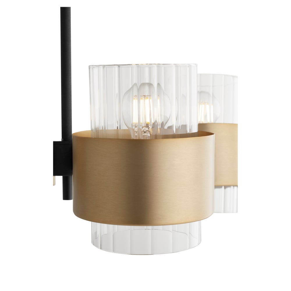 EPSILON 4 Light Chandelier - Black/Aged Brass
