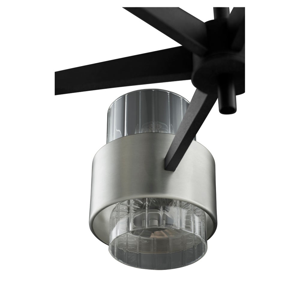 EPSILON 6 Light Chandelier - Black/Satin Nickel