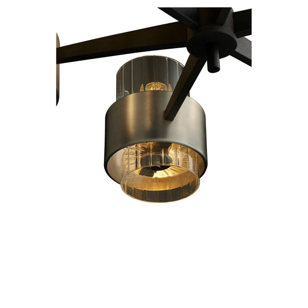 EPSILON 6 Light Chandelier - Black/Satin Nickel