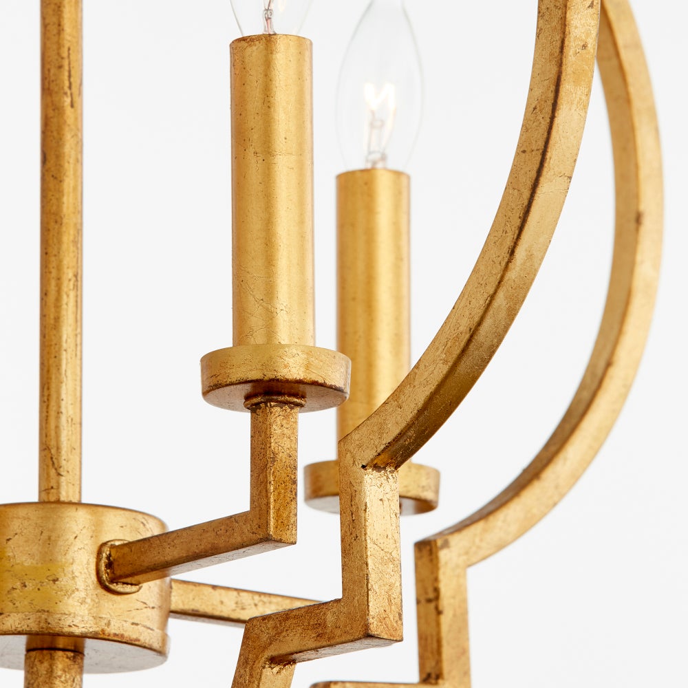 Dublin 4 Light Gold Leaf Pendant