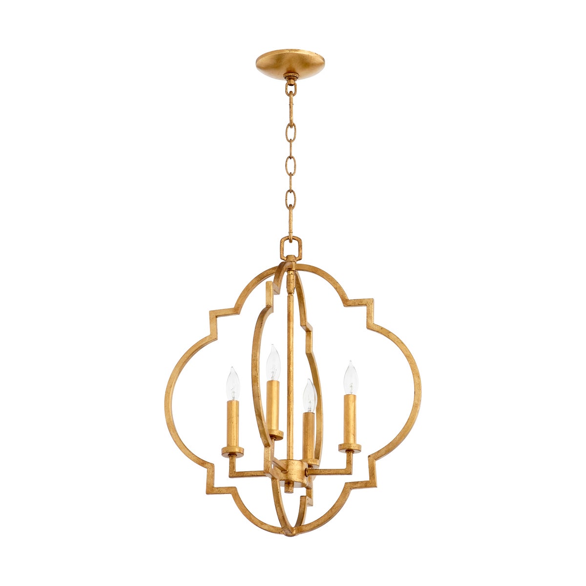 Dublin 4 Light Gold Leaf Pendant