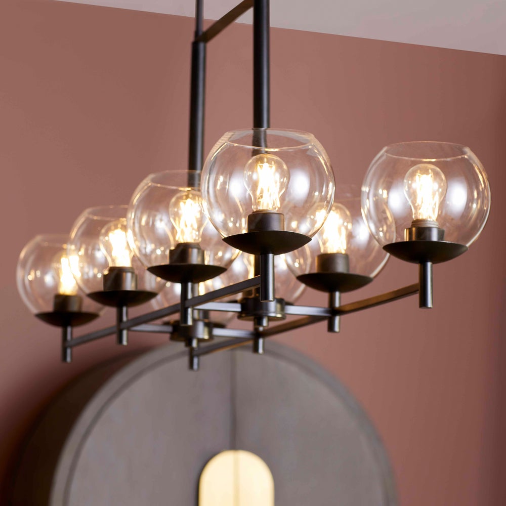 LYON 8 Light LINEAR CHANDMatte Black