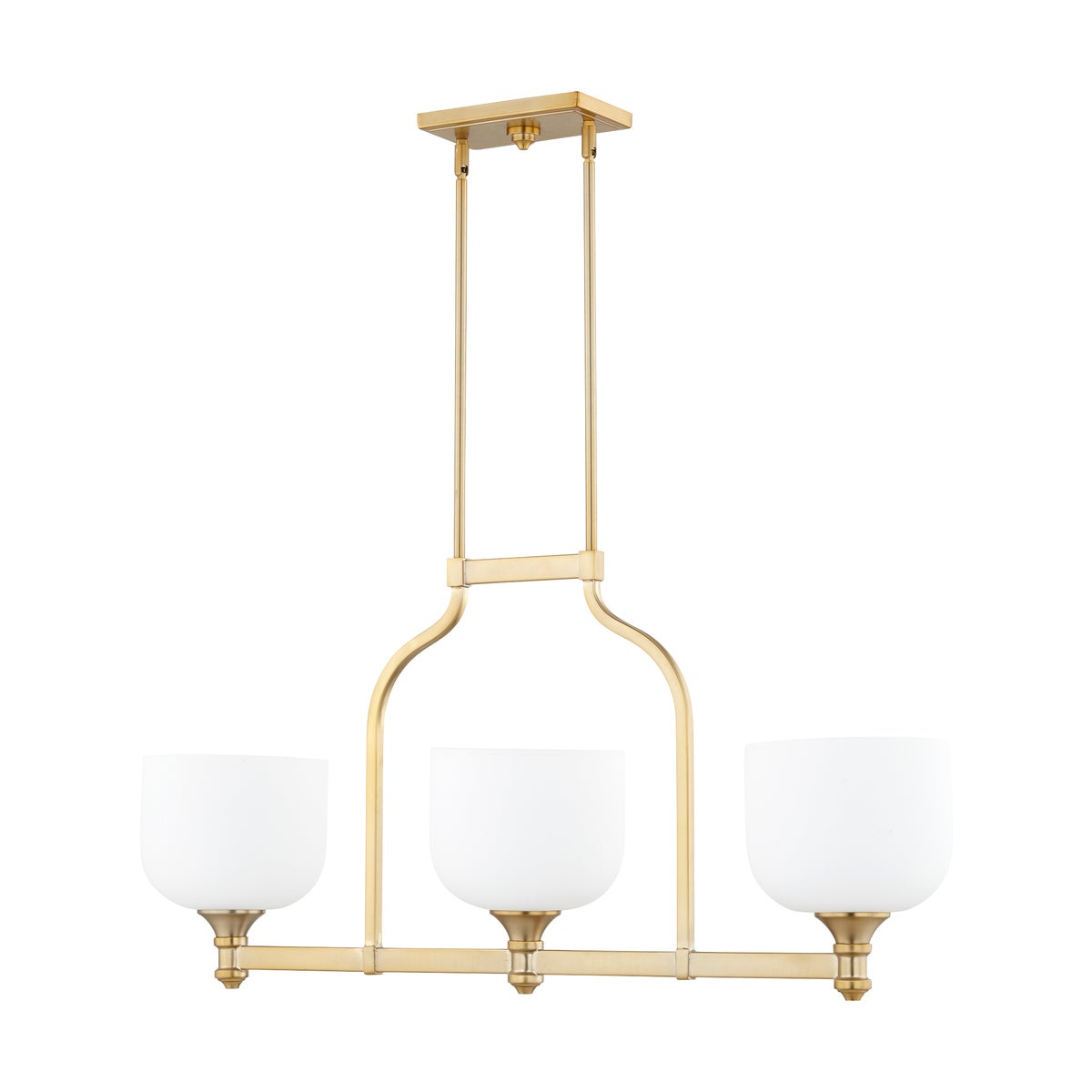 Richmond 3 Light Transitional Aged Brass Linear Pendant