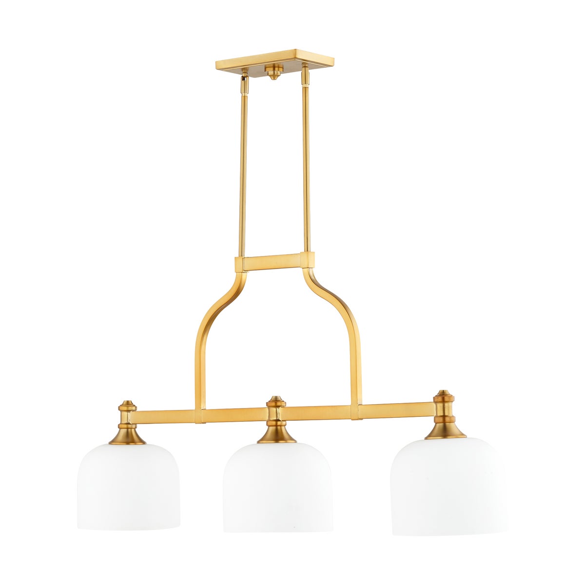 Richmond 3 Light Transitional Aged Brass Linear Pendant