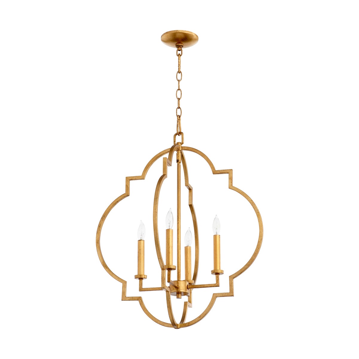 Dublin 4 Light Gold Leaf Pendant