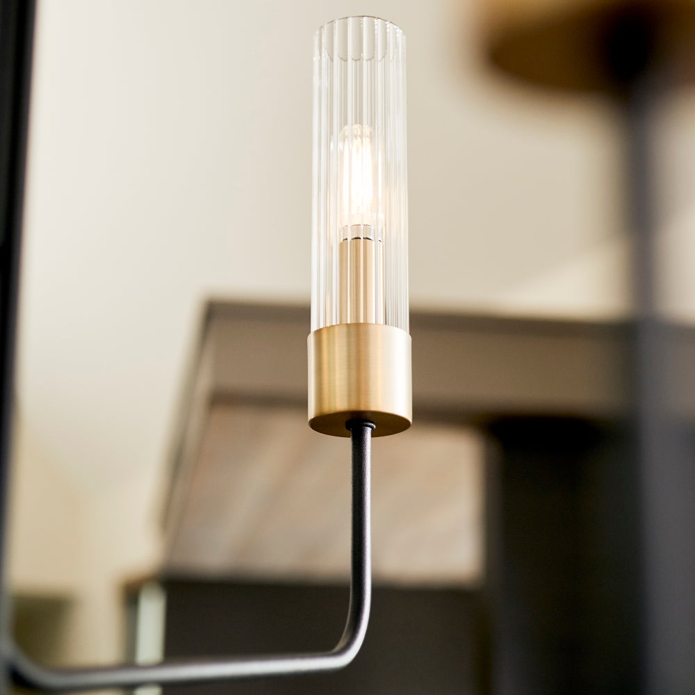 Helix 6 Light Black Transitional Chandelier