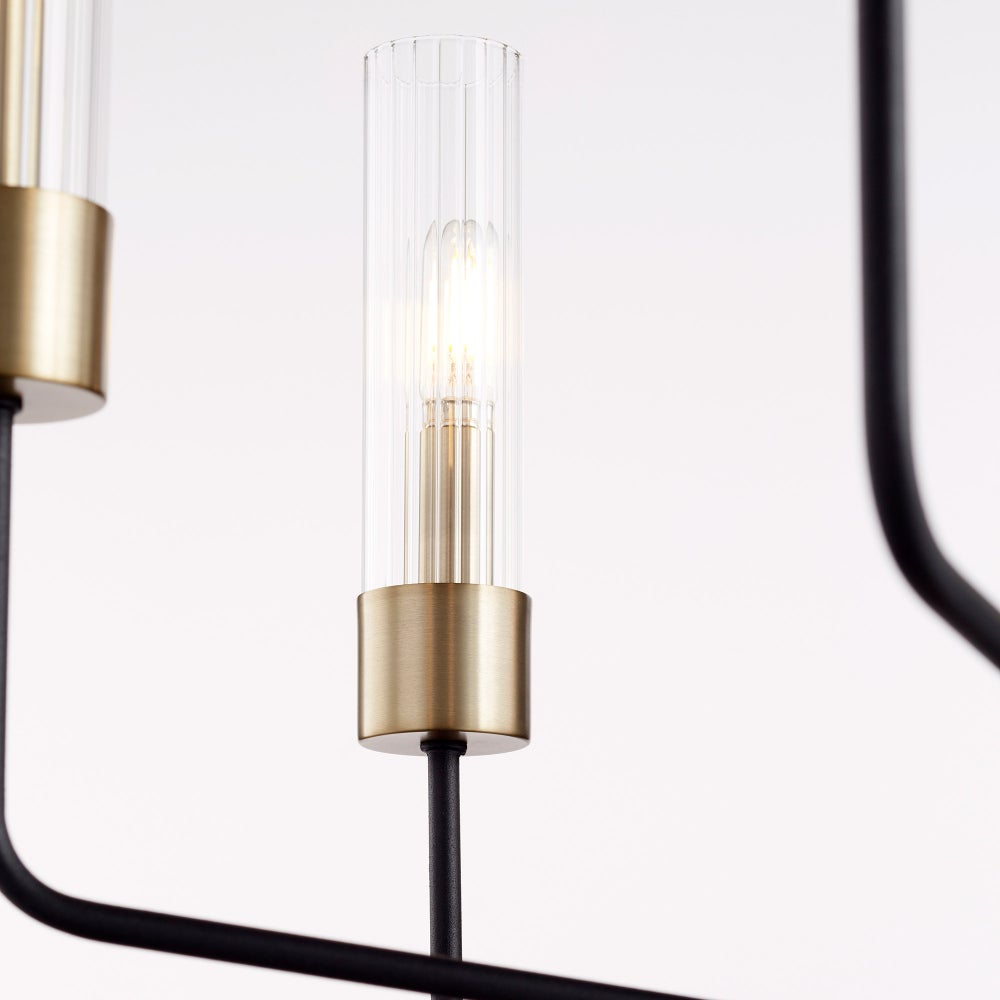 Helix 6 Light Black Transitional Chandelier