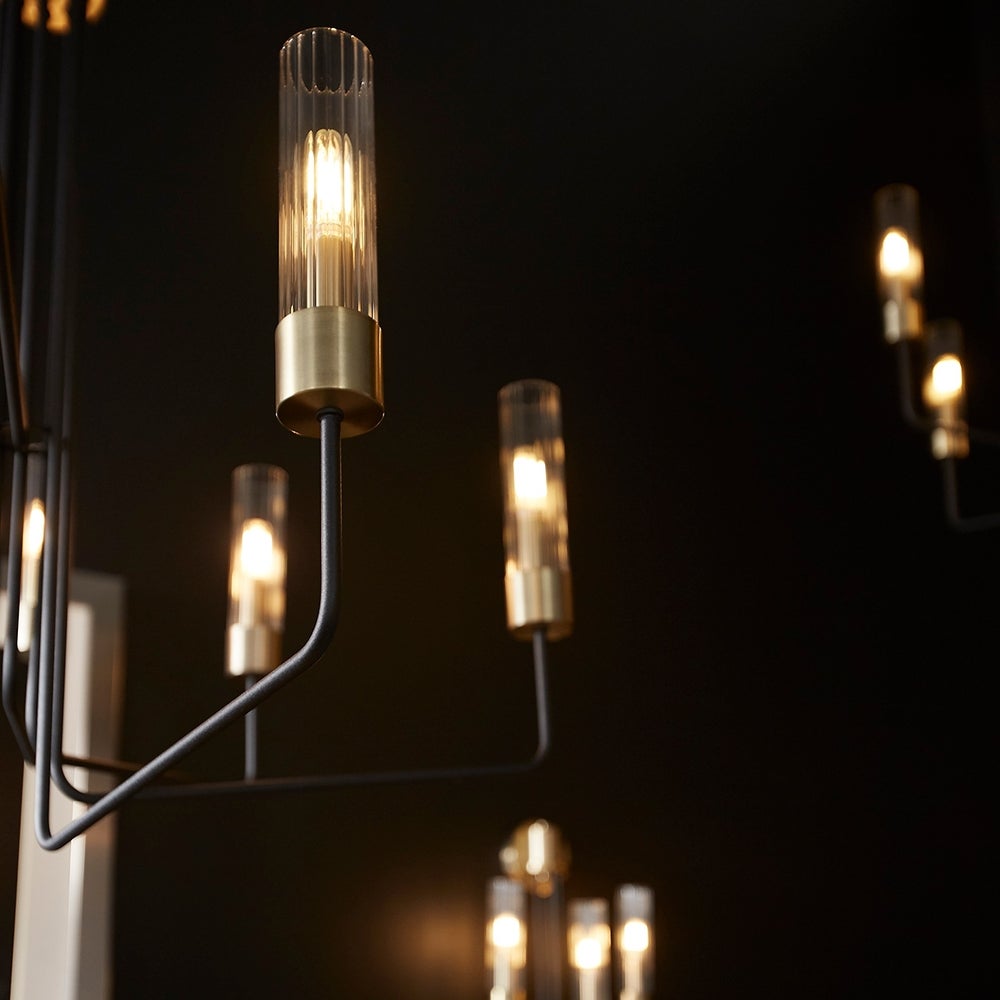 Helix 6 Light Black Transitional Chandelier