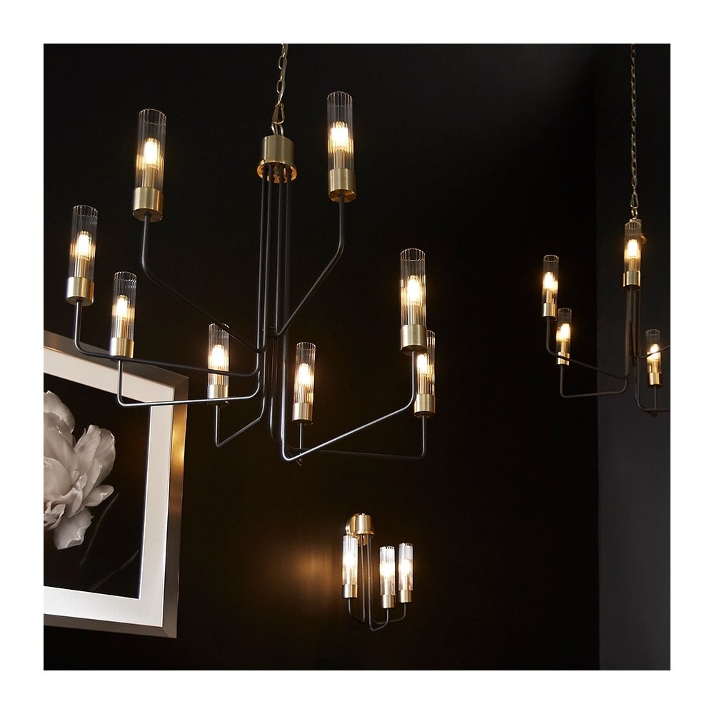 Helix 8 Light Black Transitional Chandelier