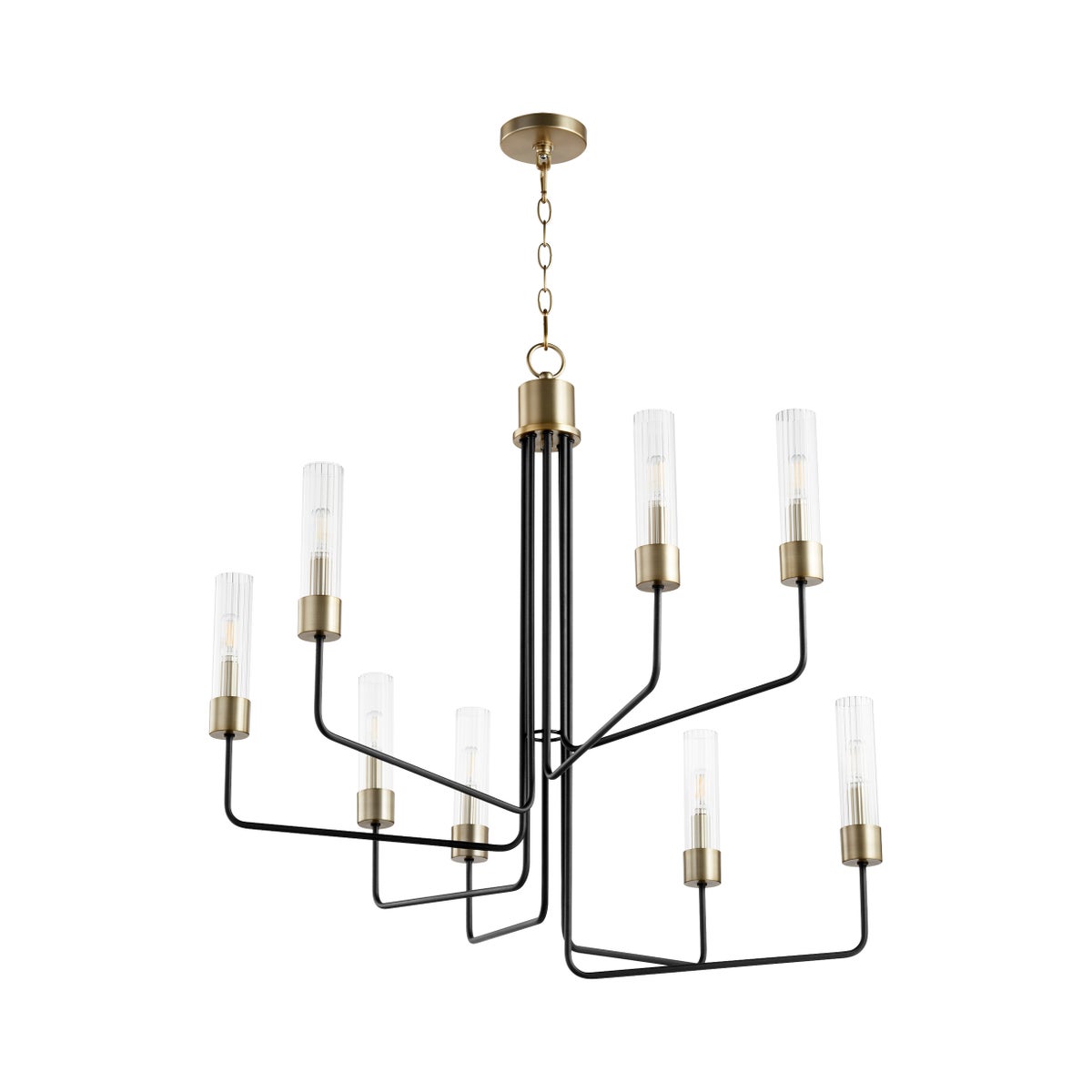 Helix 8 Light Black Transitional Chandelier