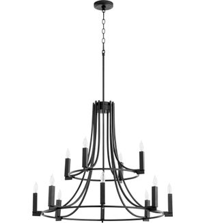 OLYMPUS 12 Light chandelier- Black