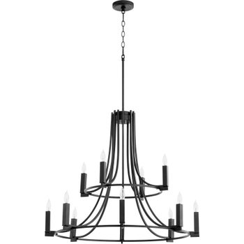 OLYMPUS 12 Light chandelier- Black