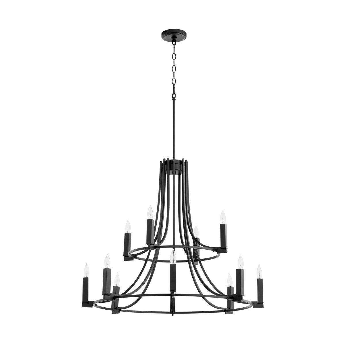 OLYMPUS 12 Light chandelier- Black