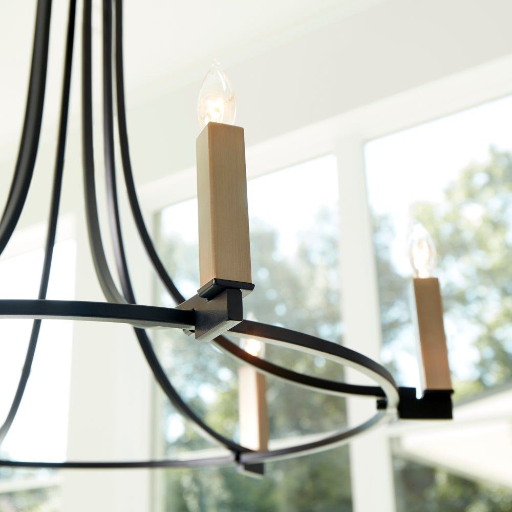 OLYMPUS 6 Light chandelier- Black