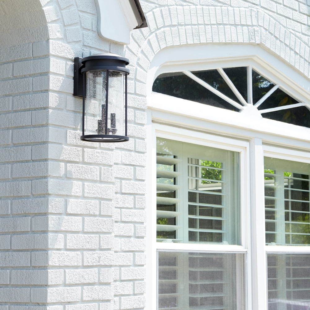 Hadley 15" 3-Light Black Outdoor Wall Light