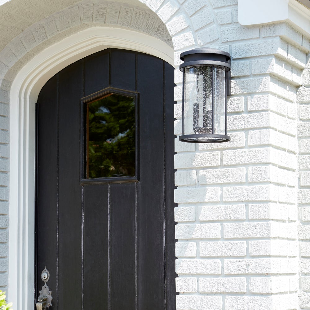 Hadley 15" 3-Light Black Outdoor Wall Light