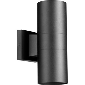 Cylinder 12" 2-Light Black Outdoor Wall Light