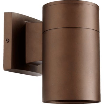 Cylinder 8" 1-Light Oiled Bronze Outdoor Wall Light