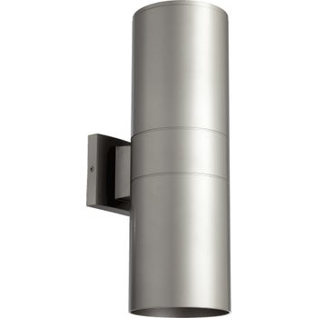 Cylinder 17" 2-Light Graphite Outdoor Wall Light