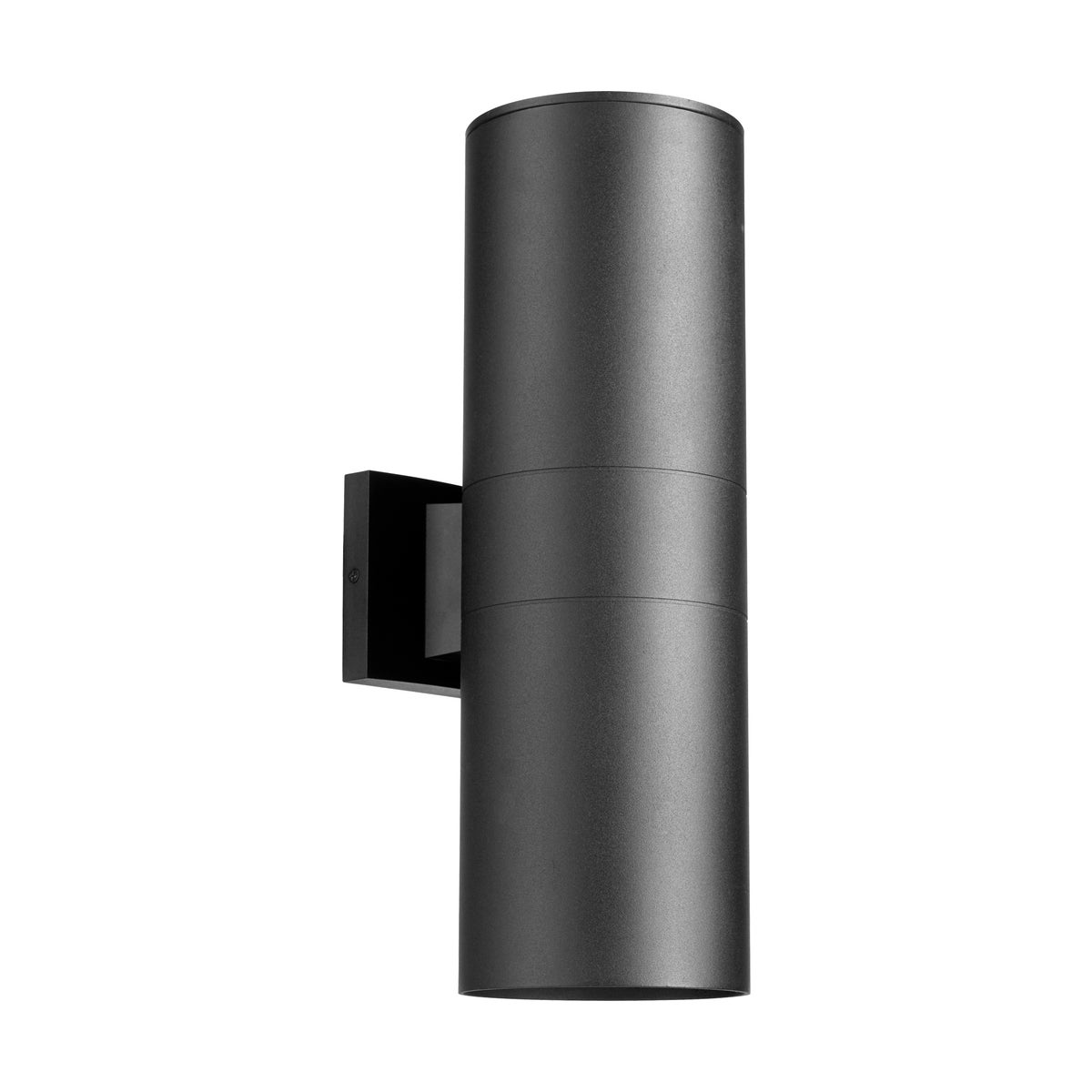 Cylinder 17" 2-Light Black Outdoor Wall Light