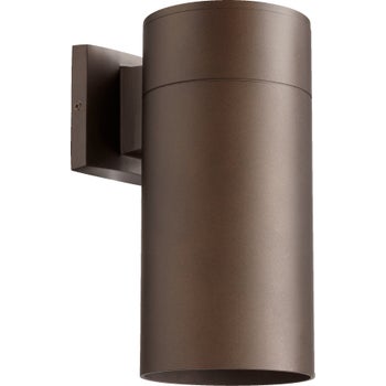 Cylinder 12" 1-Light Oiled Bronze Outdoor Wall Light
