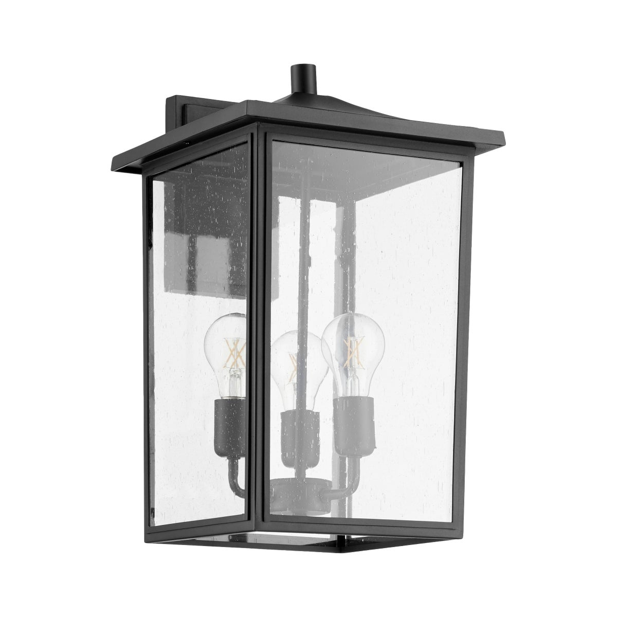 Riverside 18" 3-Light Black Outdoor Wall Light
