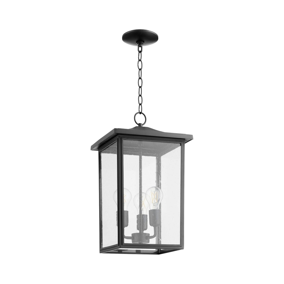 Riverside 19" 3-Light Black Outdoor Pendant