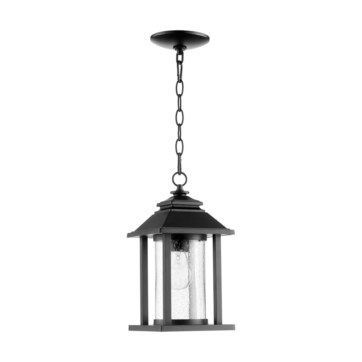 Crusoe 14" 1-Light Black Outdoor Pendant