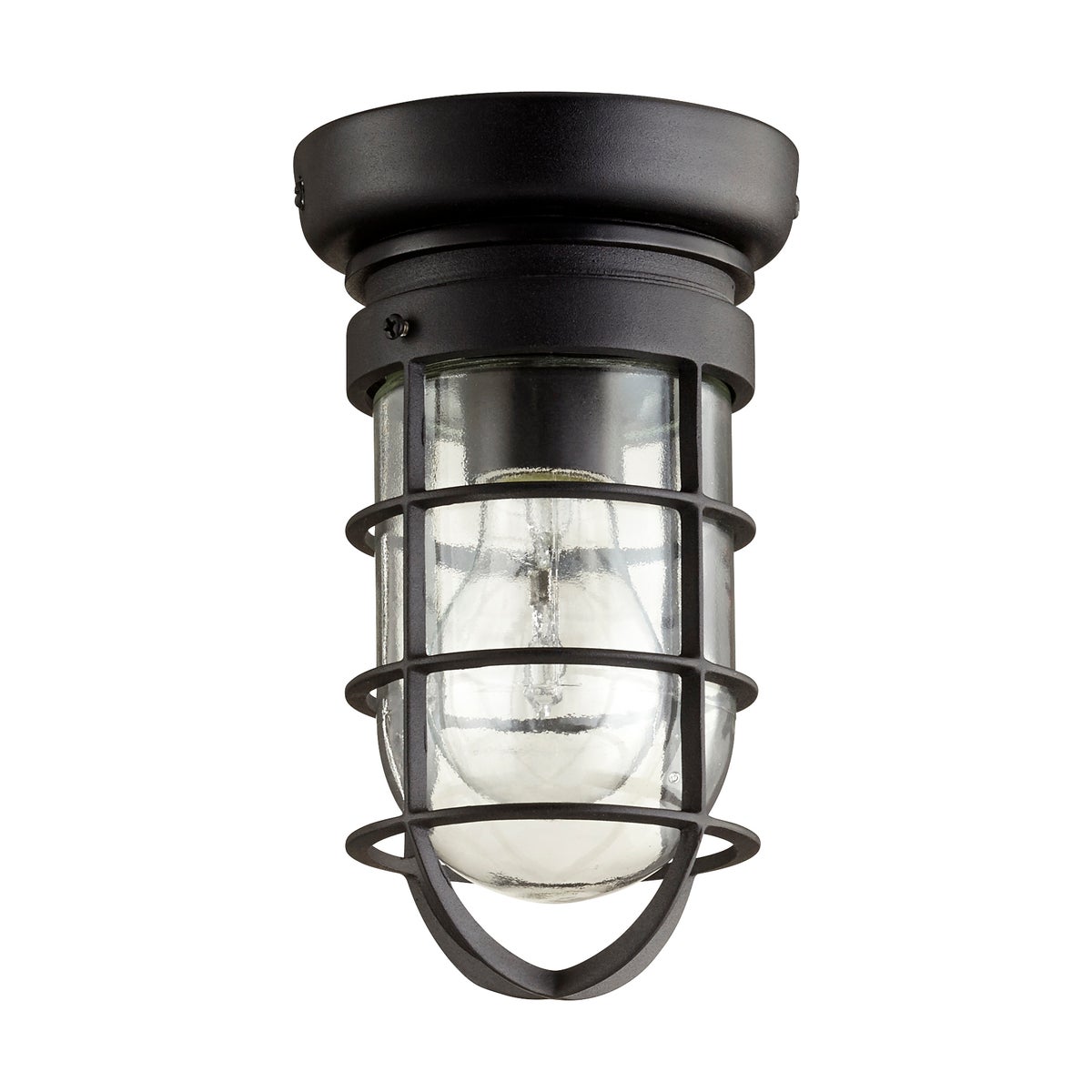 1-Light 8" Bowery Ceiling Mount Black