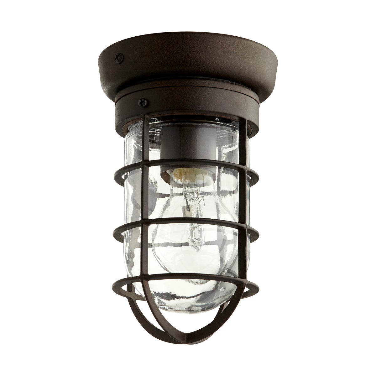 1-Light 8" Bowery Ceiling Mount Oiled Bronze