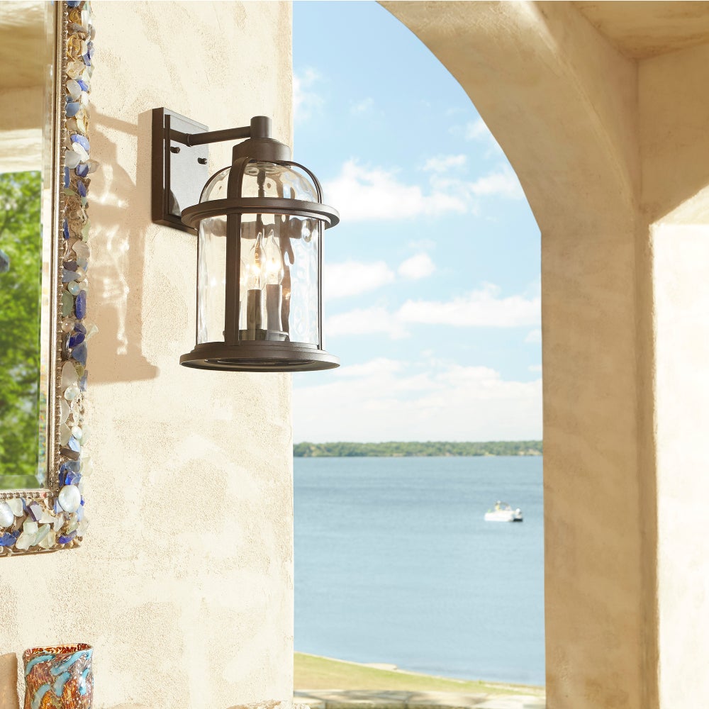 Winston 15" 3-Light Oiled Bronze Outdoor Wall Light