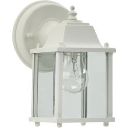 Traditional 9" 1-Light White Outdoor Wall Light