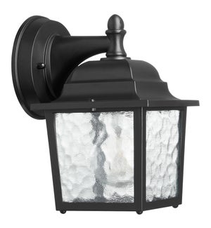 Traditional 8" 1-Light Black Outdoor Wall Light