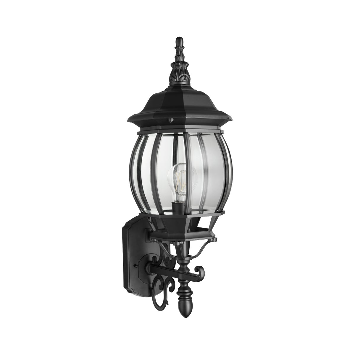 Traditional 20" 1-Light Black Outdoor Wall Lantern
