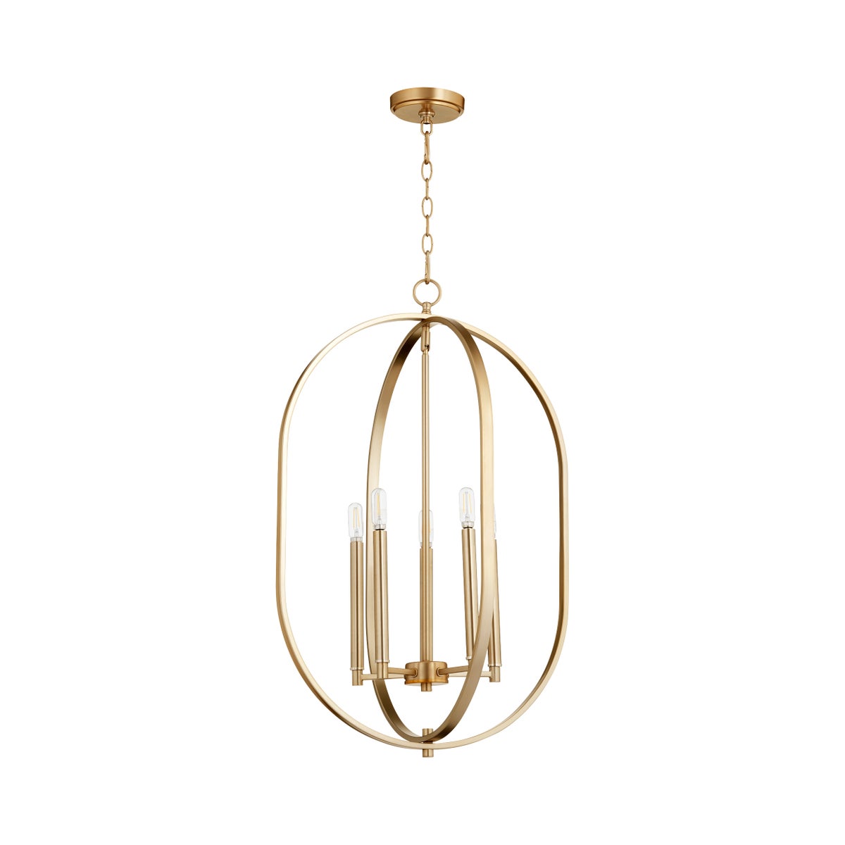 Collins 5 Light Aged Brass Pendant