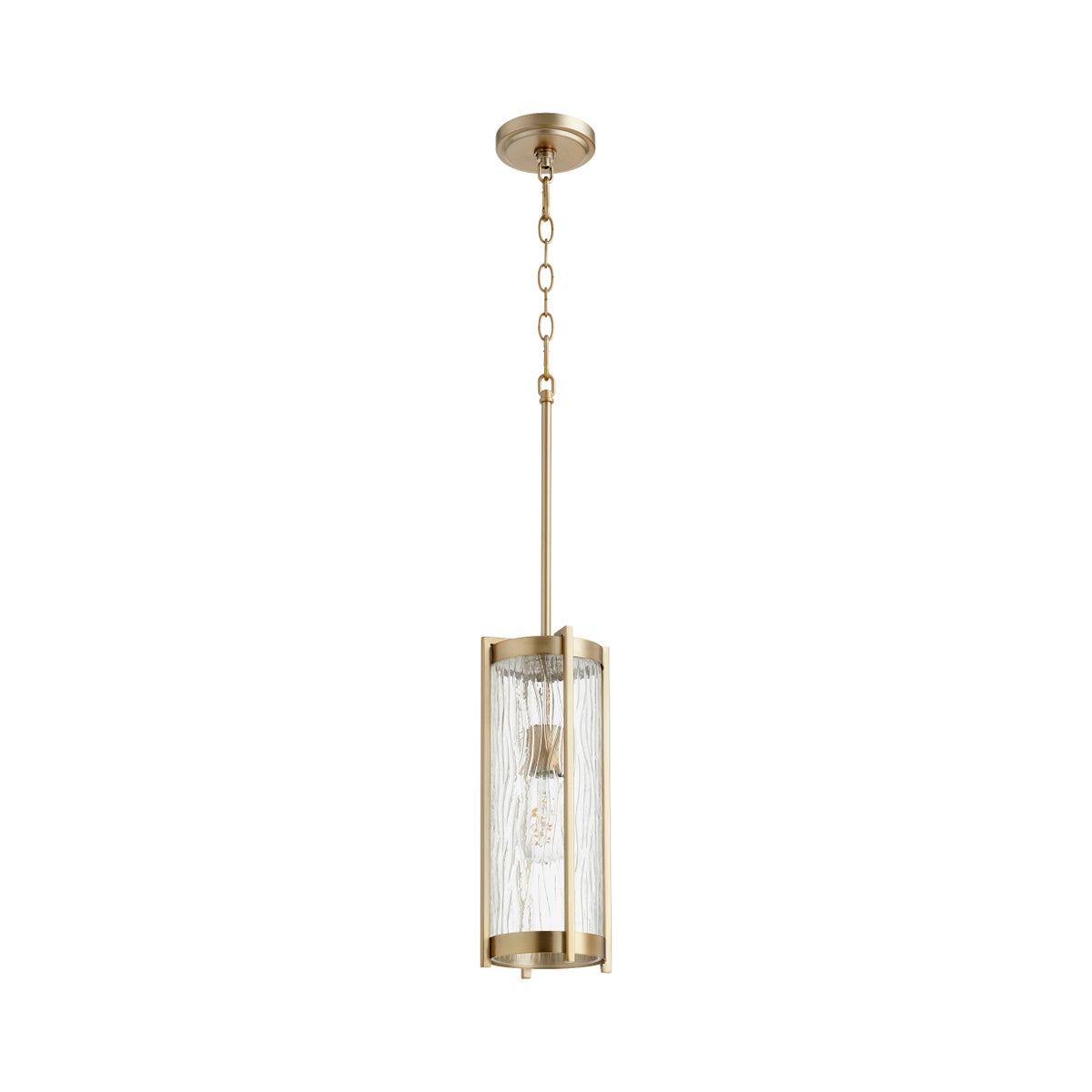 Chisseled Aged Brass Transitional Pendant