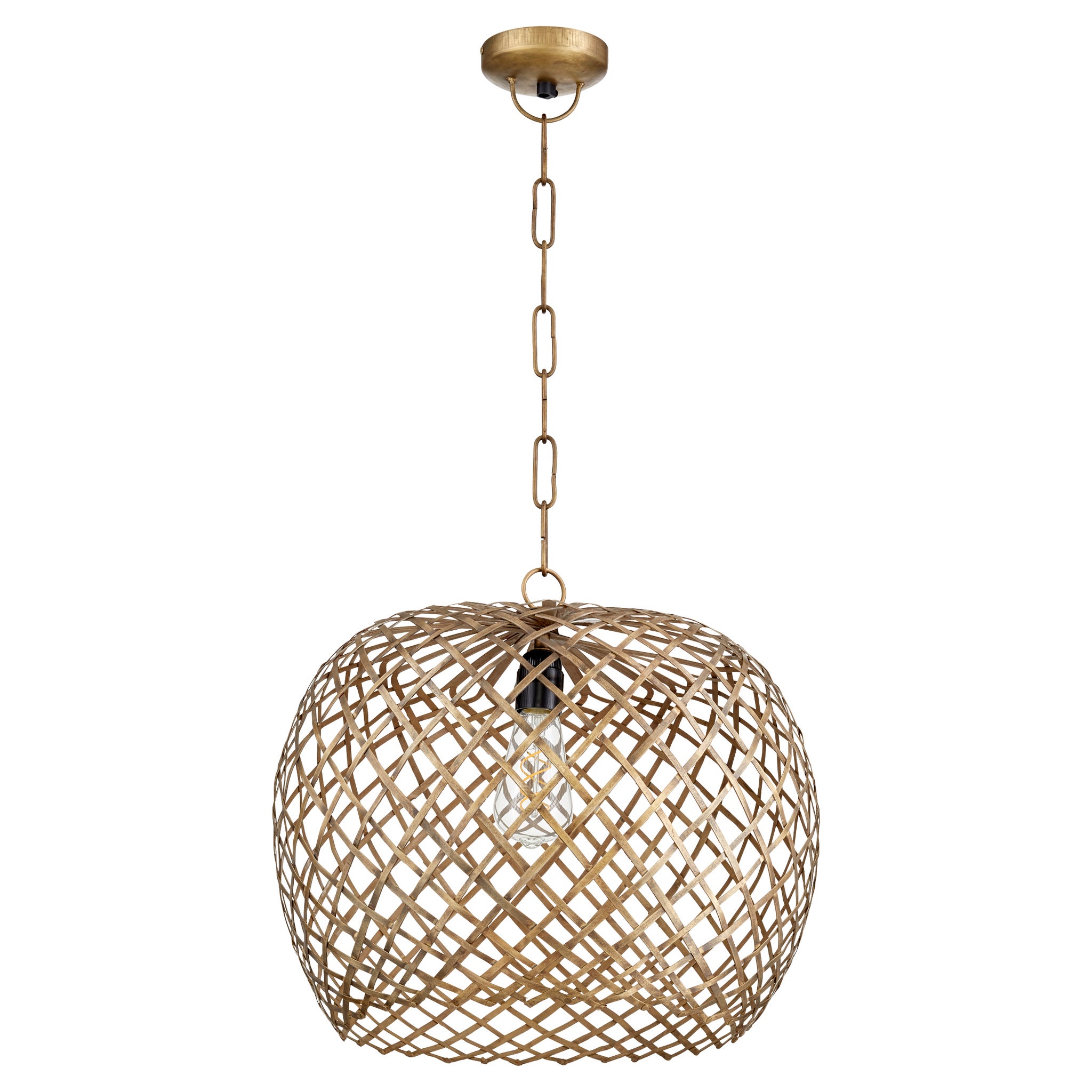 ARTISAN LINKED SPHERE-Artisan Brass - pendant | Quorum