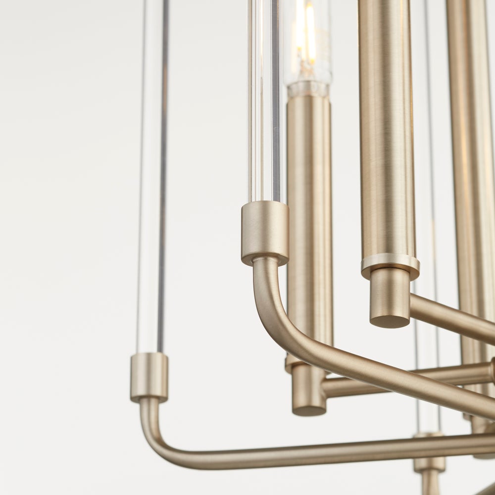 Optic 6 Light Aged Brass Pendant