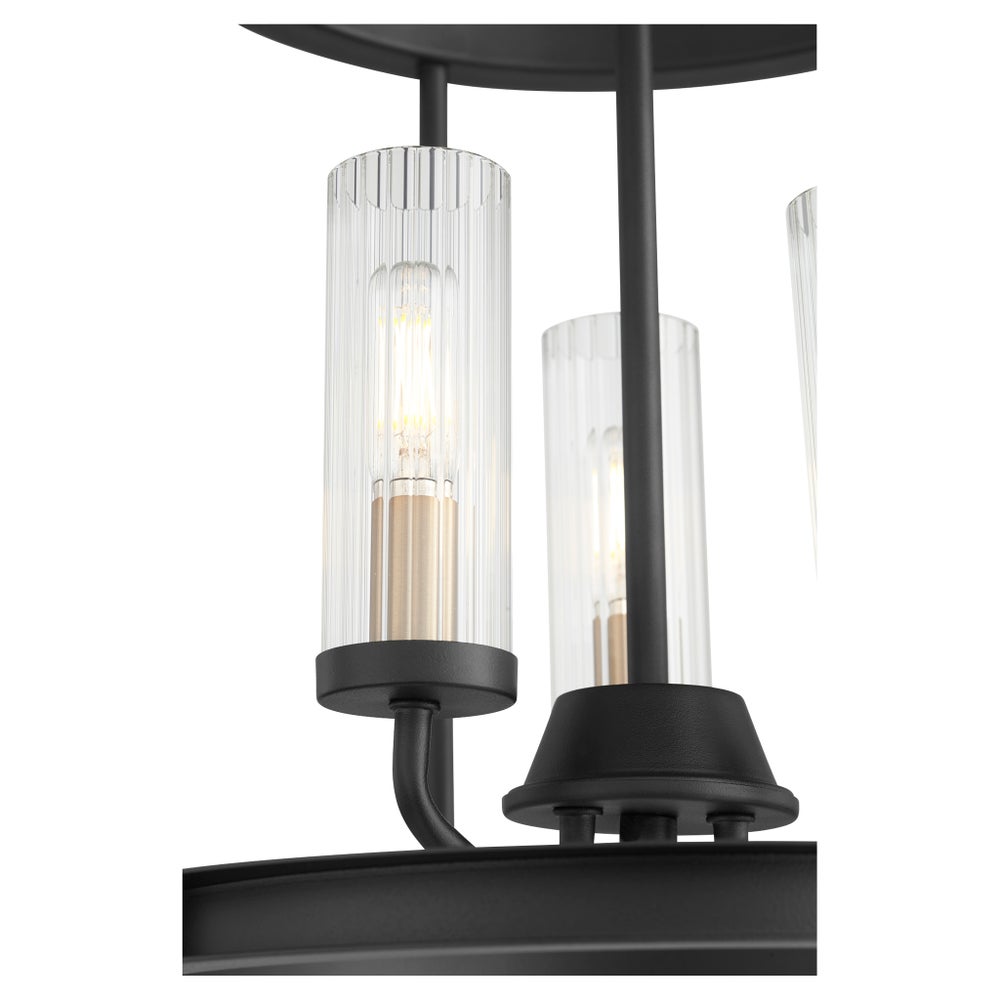 EMPIRE 3-Light Black/Aged Brass Entry