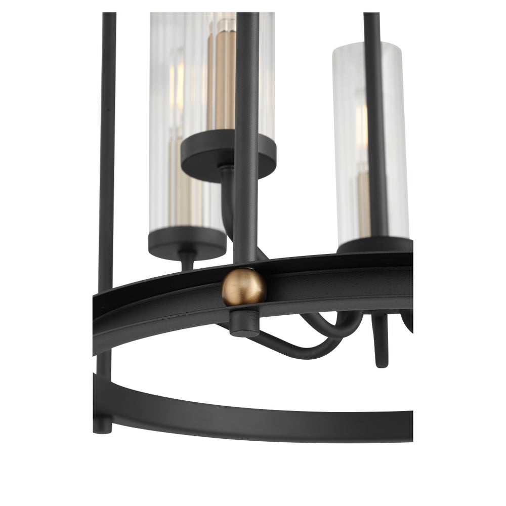 EMPIRE 5-Light Black/Aged Brass Entry