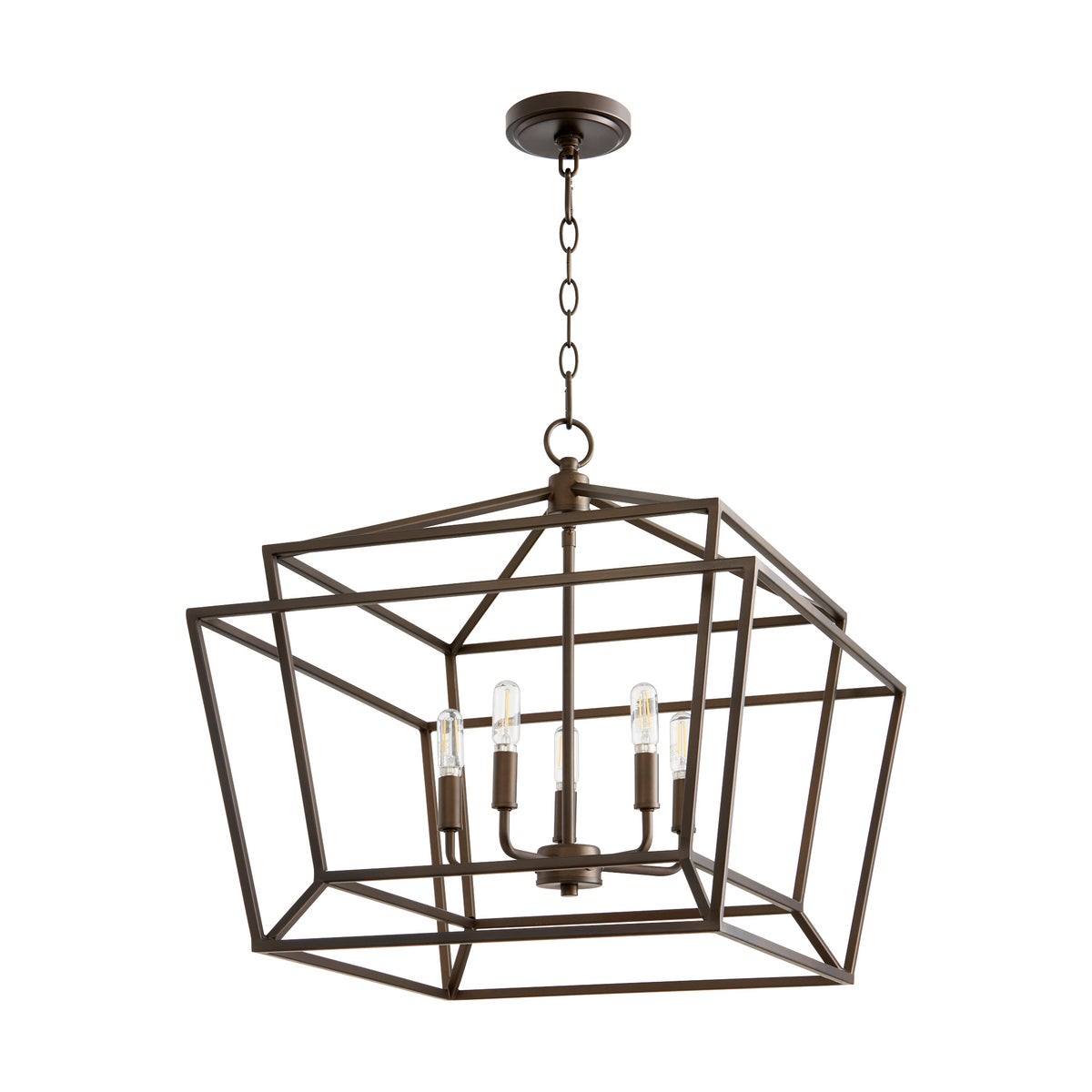 Monument 5 Light Transitional Oiled Bronze Chandelier