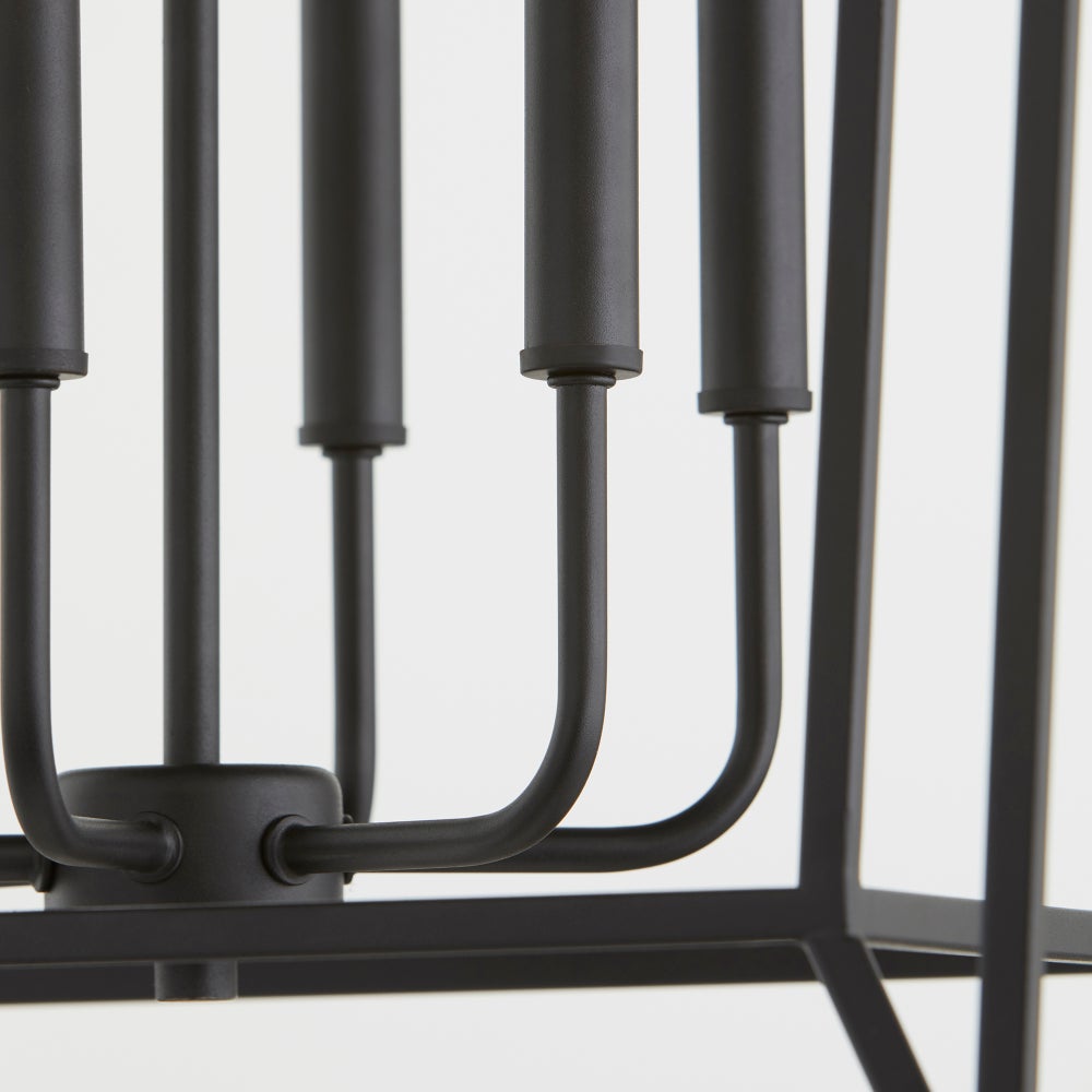 Monument 6 Light Transitional Black Chandelier