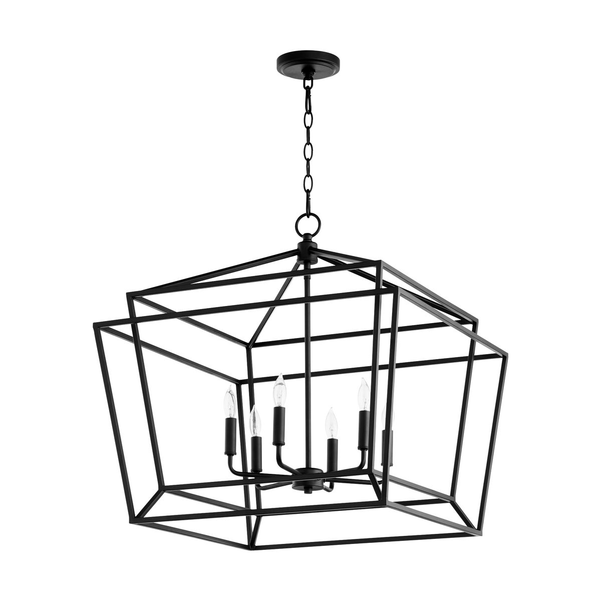 Monument 6 Light Transitional Black Chandelier
