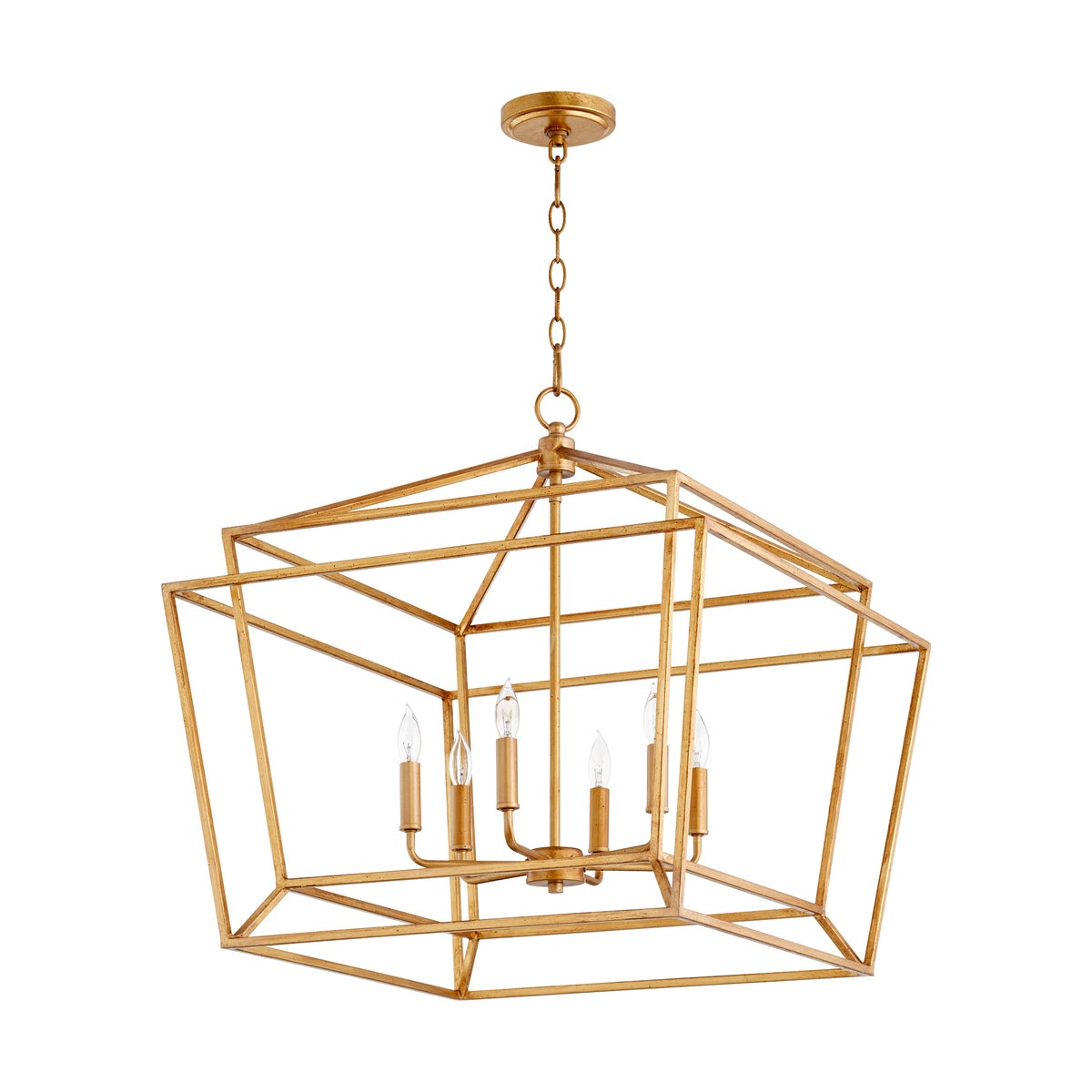 Monument 6 Light Transitional Gold Leaf Chandelier