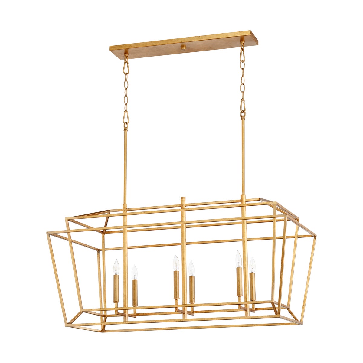 Monument Gold Leaf Transitional Linear Pendant