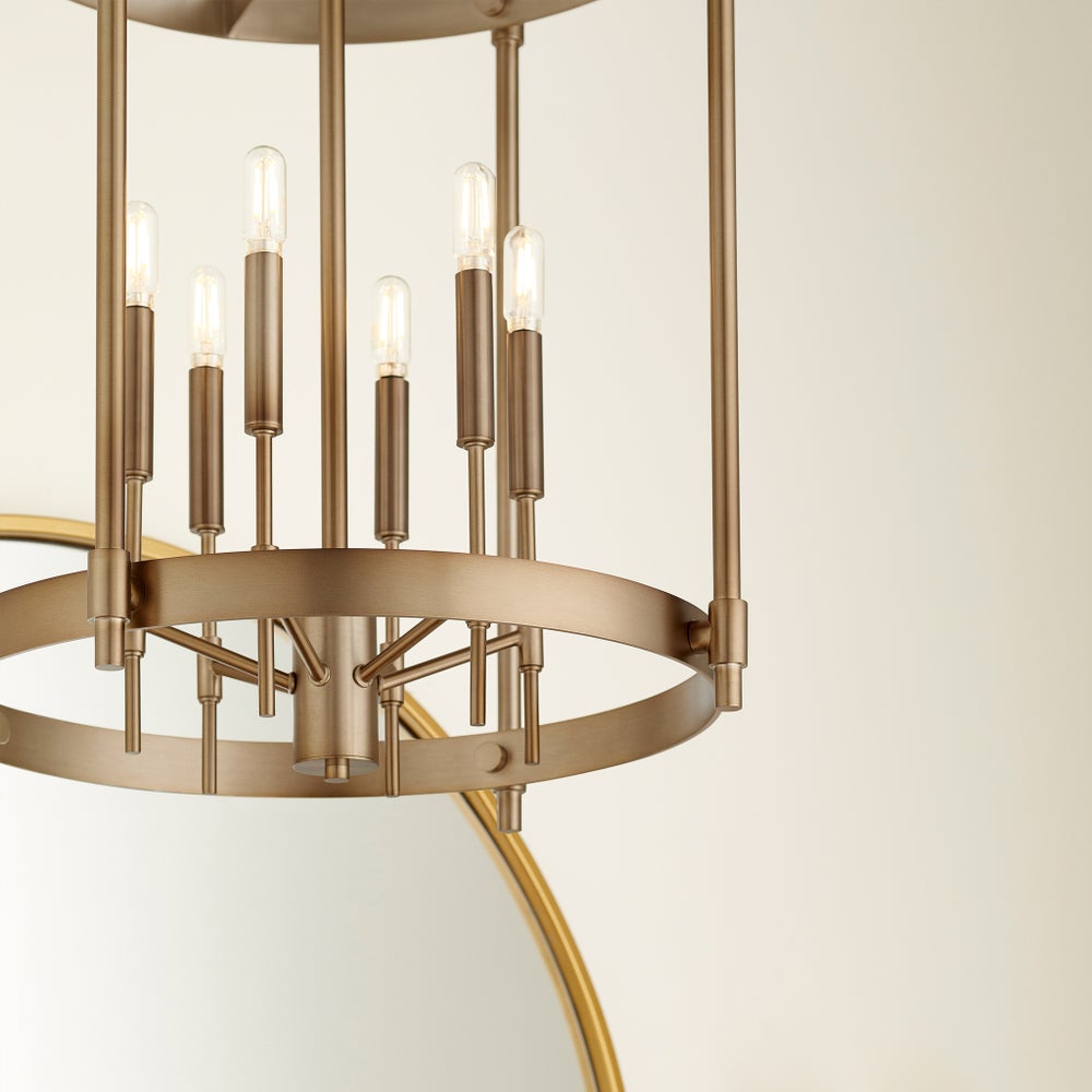 HAMILTON 6 Light Entry - Dark Brass
