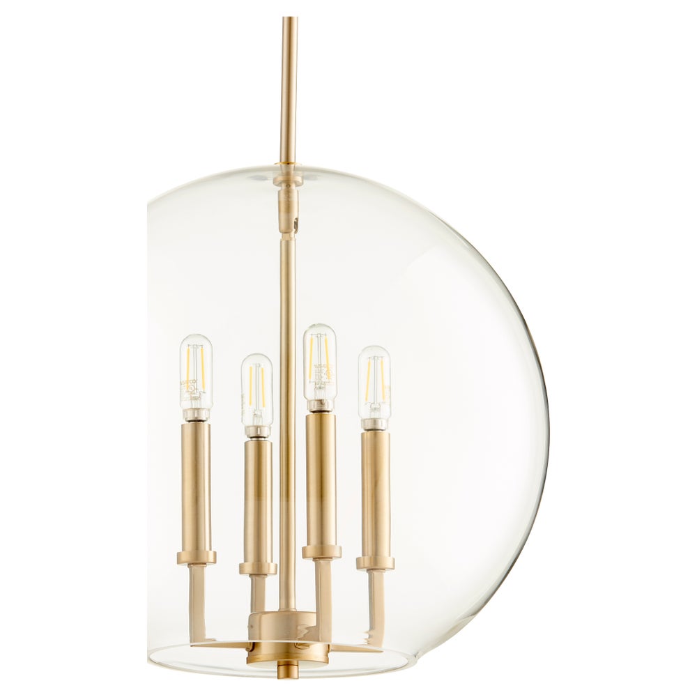 Aged Brass Transitional Globe Pendant