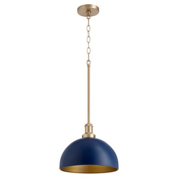 Aged Brass And Blue Transitional Pendant