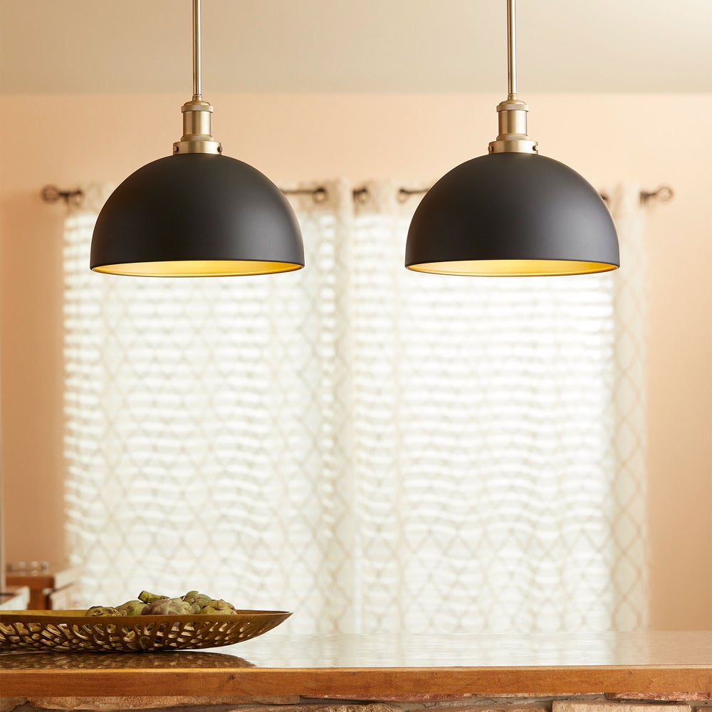 Black and Aged Brass Transitional Pendant